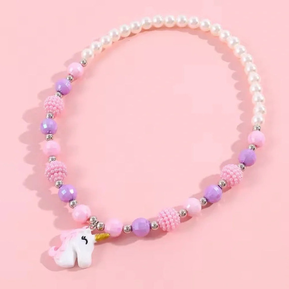 boutique Other - Unicorn Charm Beaded Necklace for Little Girls Children Jewelry Kids Gift